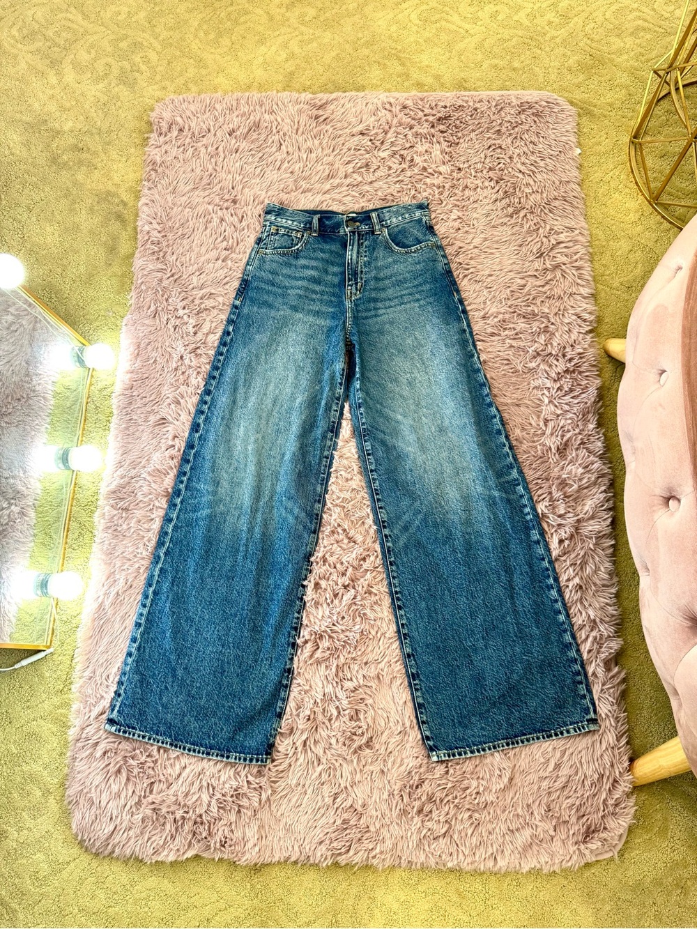 Madewell High-Rise Wide-Leg Jeans in Medium Blue Wash Size 25 - Picture 11 of 12